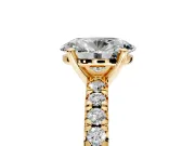 Solitaire Engagement Ring Setting for Oval Center with Large Accents and Prong Head in Yellow Gold