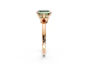 Solitaire Engagement Ring Setting for Fancy Green Asscher Cut Center with Plain Band and Tulip Prong Head in Rose Gold