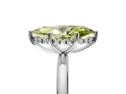 Hidden Halo Engagement Ring Setting for Fancy Yellow Marquise Center with Thin Round-Wire Band and Prong Head in Platinum