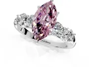 5 Stone Engagement Ring Setting for Fancy Pink Marquise Center with Graduated Accents and Prong Head in Platinum