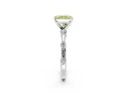 Solitaire Engagement Ring Setting for Fancy Yellow Radiant Cut Center with Bezel Station Band and Prong Head in Platinum