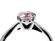 Solitaire Engagement Ring Setting for Fancy Pink Oval Center with Knife Ridge Band and Claw Prong Head in Sterling Silver