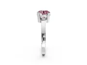 Solitaire Engagement Ring Setting for Fancy Pink Round Cut Center with Plain Band and Flat Tab Prong Head in Platinum