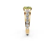 Solitaire Engagement Ring Setting for Fancy Yellow Radiant Cut Center with Graduated Shared Prongs and Prong Head in Yellow Gold
