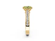 Solitaire Engagement Ring Setting for Fancy Yellow Radiant Cut Center with Channel Band and Double Claw Prong Head in Yellow Gold