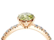 Solitaire Engagement Ring Setting for Fancy Yellow Marquise Center with Large Accent Band and Prong Head in Rose Gold