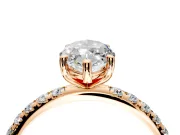 Solitaire Engagement Ring Setting for Marquise Center with Micro Pave Band and Prong Head in Rose Gold