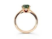 Solitaire Engagement Ring Setting for Fancy Green Round Cut Center with Knife Ridge Band and Claw Prong Head in Rose Gold