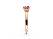 Solitaire Engagement Ring Setting for Fancy Pink Cushion Cut Center with Basket Rail and Prong Head in Rose Gold