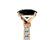 Open Basket Engagement Ring Setting for Fancy Black Oval Center with Pave Band and Prong Head in Rose Gold