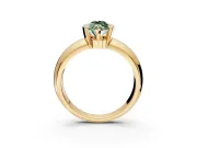 Tension Engagement Ring Setting for Fancy Green Marquise Center with Wide Flat Band and Tension Head in Yellow Gold