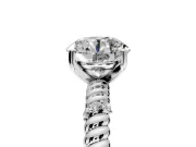 Rope Engagement Ring Setting for Round Cut Center with Accent Shoulders and Prong Head in Platinum