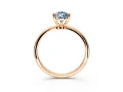 Minimalist Solitaire Engagement Ring Setting for Fancy Blue Pear-Shaped Center with Thin Band and Prong Head in Rose Gold