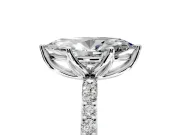 Solitaire Engagement Ring Setting for Marquise Center with Fine Pave Accents and Prong Head in Platinum