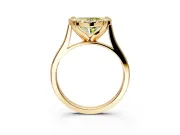 Single Halo Engagement Ring Setting for Fancy Yellow Heart-Shaped Center with Corner Claws, Plain Band and Prong Head in Yellow Gold