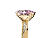 Side Accent Engagement Ring Setting for Fancy Pink Pear-Shaped Center with Accent Shoulders and Prong Head in Yellow Gold