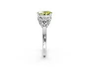Leaf Cluster Engagement Ring Setting for Fancy Yellow Oval Center with Marquise Accents and Prong Head in Platinum
