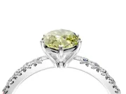 Solitaire Engagement Ring Setting for Fancy Yellow Marquise Center with Large Accent Band and Prong Head in Sterling Silver