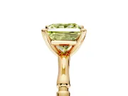 Solitaire Engagement Ring Setting for Fancy Yellow Princess Cut Center with Bamboo Band and Prong Head in Yellow Gold