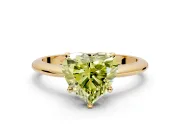 Solitaire Engagement Ring Setting for Fancy Yellow Heart-Shaped Center with Knife Ridge Band and Claw Prong Head in Yellow Gold