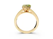 Solitaire Engagement Ring Setting for Fancy Yellow Heart-Shaped Center with Princess Cut Channel Band and Prong Head in Yellow Gold