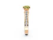 Solitaire Engagement Ring Setting for Fancy Yellow Cushion Cut Center with Channel Band and Double Claw Prong Head in Rose Gold