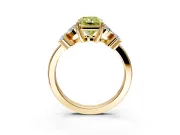 Floral Engagement Ring Setting for Fancy Yellow Radiant Cut Center with Marquise Cluster Shoulders and Prong Head in Yellow Gold