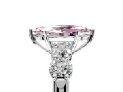 5 Stone Engagement Ring Setting for Fancy Pink Marquise Center with Graduated Accents and Prong Head in Platinum