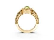 Milgrain Halo Engagement Ring Setting for Fancy Yellow Marquise Center with Pave Band and Prong Head in Yellow Gold