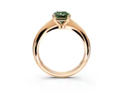 Solitaire Engagement Ring Setting for Fancy Green Radiant Cut Center with Reverse Tapered Band and Prong Head in Rose Gold