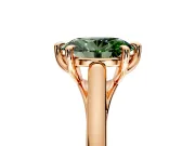 Solitaire Engagement Ring Setting for Fancy Green Oval Center with Cathedral Band and Prong Head in Rose Gold