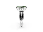 Solitaire Engagement Ring Setting for Fancy Green Marquise Center with Grooved Bar Accent Band and Prong Head in White Gold