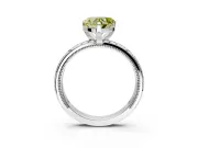 Solitaire Engagement Ring Setting for Fancy Yellow Heart-Shaped Center with Scrollwork Band and Prong Head in Platinum