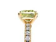 Solitaire Engagement Ring Setting for Fancy Yellow Princess Cut Center with Single Row Accent Band and Prong Head in Yellow Gold