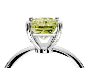 Minimalist Solitaire Engagement Ring Setting for Fancy Yellow Radiant Cut Center with Thin Band and Prong Head in Sterling Silver