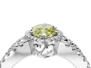 Halo Engagement Ring Setting for Fancy Yellow Marquise Center with Wide-Open Pave Split Shank and Prong Head in Platinum