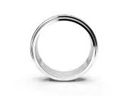 Round Cut Lab-Grown Diamond 7 Stone Channel Men's Wedding Band with Grooved Borders in Sterling Silver