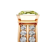 Bezel Engagement Ring Setting for Fancy Yellow Asscher Cut Center with Wide Channel-Set Band and Bezel Head in Rose Gold