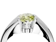 Tension Engagement Ring Setting for Fancy Yellow Marquise Center with Wide Tapered Band and Tension Head in Sterling Silver