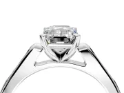 Solitaire Engagement Ring Setting for Emerald Cut Center with Channel Accents and Prong Head in Sterling Silver