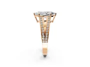 Split Shank Engagement Ring Setting for Marquise Center with Pave Split Shank and Prong Head in Rose Gold