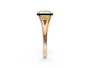 Solitaire Engagement Ring Setting for Fancy Yellow Princess Cut Center with V Split Shank and Bezel Head in Rose Gold