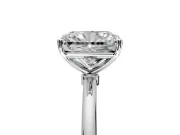 Solitaire Engagement Ring Setting for Radiant Cut Center with Straight Thin Band and Prong Head in Sterling Silver