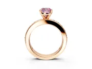 Solitaire Engagement Ring Setting for Fancy Pink Cushion Cut Center with Channel-Set Accents and Prong Head in Rose Gold