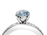 Solitaire Engagement Ring Setting for Fancy Blue Marquise Center with Channel-Set Accents and Prong Head in Sterling Silver