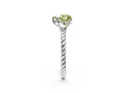 Solitaire Engagement Ring Setting for Fancy Yellow Heart-Shaped Center with Plain Twisted Rope Band and Prong Head in White Gold