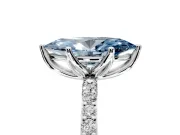 Solitaire Engagement Ring Setting for Fancy Blue Marquise Center with Fine Pave Accents and Prong Head in Platinum
