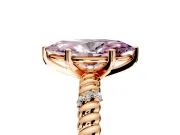 Rope Engagement Ring Setting for Fancy Pink Marquise Center with Accent Shoulders and Prong Head in Rose Gold