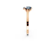 Solitaire Engagement Ring Setting for Fancy Blue Heart-Shaped Center with Tapered Shoulders and Prong Head in Rose Gold