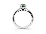 Solitaire Engagement Ring Setting for Fancy Green Oval Center with Knife Ridge Band and Claw Prong Head in Sterling Silver